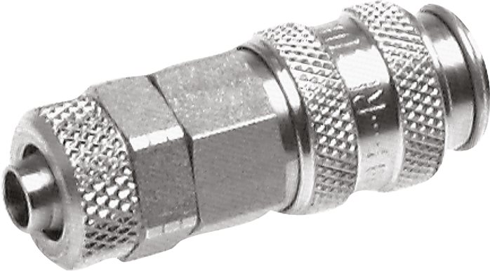 Exemplary representation: Coupling socket with union nut, stainless steel