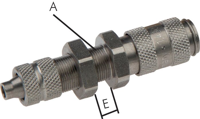 Príklady vyobrazení: Spojovací hrdla s prírubovou maticí a prepážkovým závitem, nerezová ocel