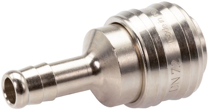Zgleden uprizoritev: Coupling socket with grommet, nickel-plated brass