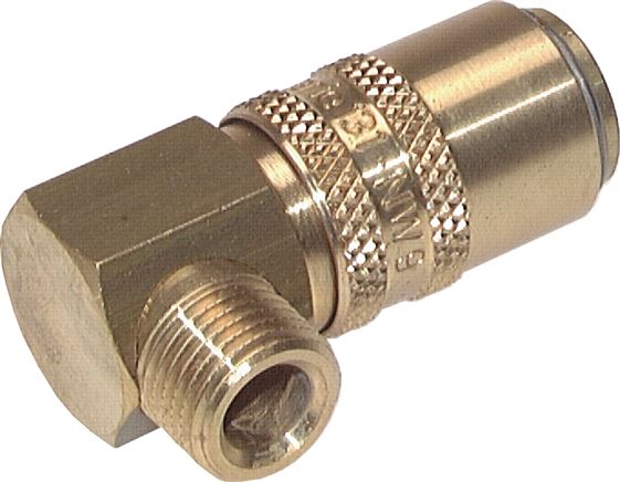 Zgleden uprizoritev: Coupling socket, male thread 90°, brass