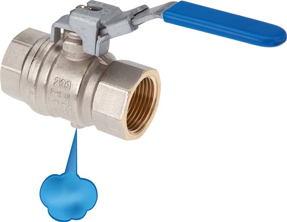 Exemplary representation: 2-part ball valve, with forced venting (enclosed)