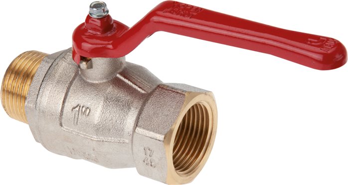 Exemplary representation: Screw-in ball valve, 2-part, full bore, standard