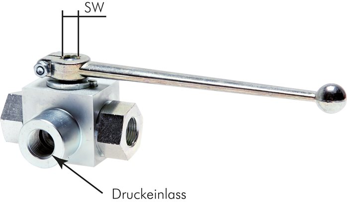 Príklady vyobrazení: Vysokotlaký 3-dráhový kulový ventil