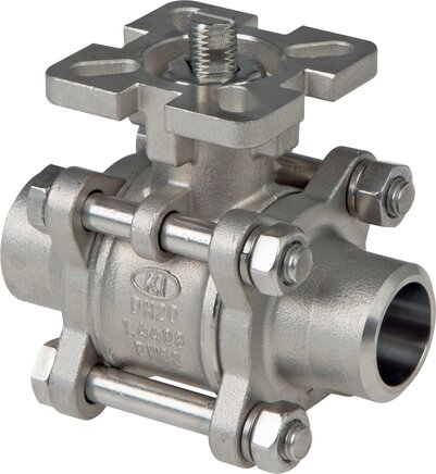 Príklady vyobrazení: Kulový kohout z nerezové oceli s prímým montážním prírubou (ISO 5211) a svarovanými konci