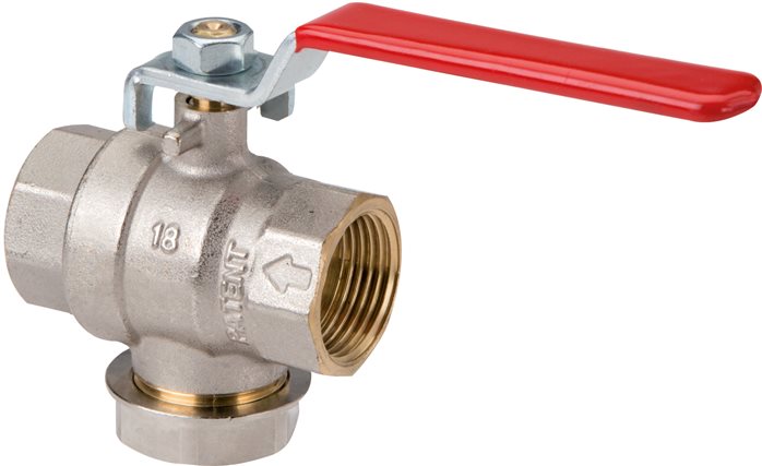 Exemplary representation: 2-part ball valve, with integrated strainer