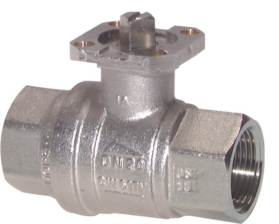 Exemplary representation: DVGW ball valve with direct mounting flange, brass