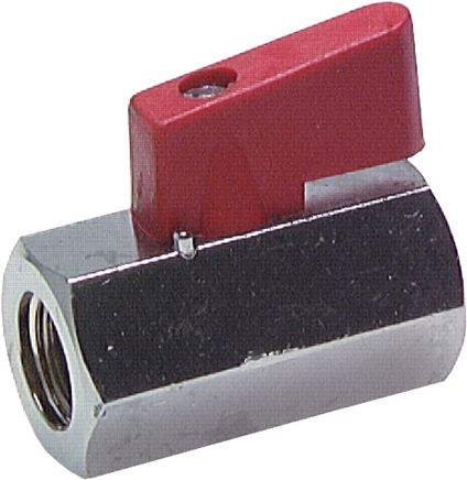 Exemplarische Darstellung: Mini-Kugelhahn mit Innengewinde, Knebelgriff