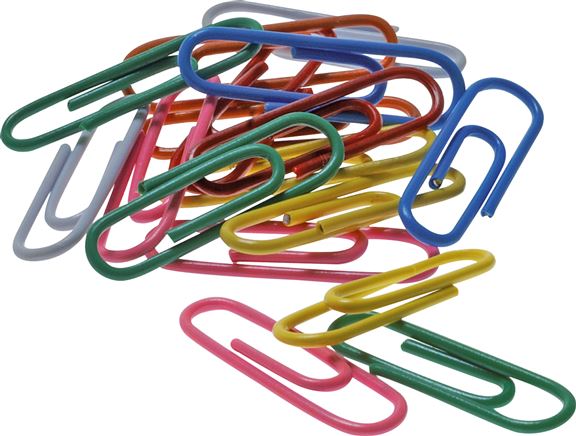 Exemplary representation: Paper clips (plastic-coated)