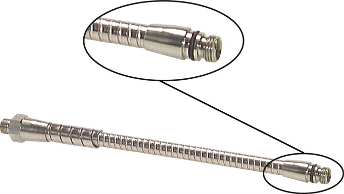 Príklady vyobrazení: Kovová hadice chladicí kapaliny, AG / AG (pro vymenitelnou trysku)