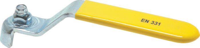 Zgleden uprizoritev: Flat steel handle for ball valve (yellow)