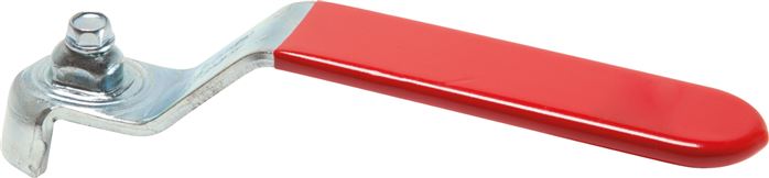 Voorbeeldig Afbeelding: Combigreep voor kogelkraan, vlak staal, rood