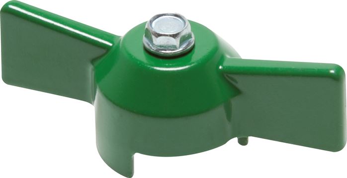 Príklady vyobrazení: Kombinovaná rukojet pro kulový ventil, prepínací, zelená