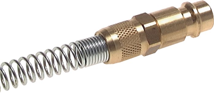 Exemplary representation: Coupling plug with union nut & kink protection, brass