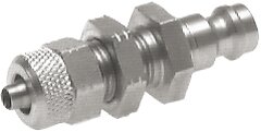 Exemplary representation: Coupling plug with union nut & bulkhead thread, stainless steel