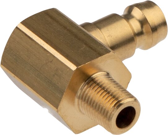 Exemplaire exposé: Embout d’accouplement, filetage mâle 90° avec vanne, laiton