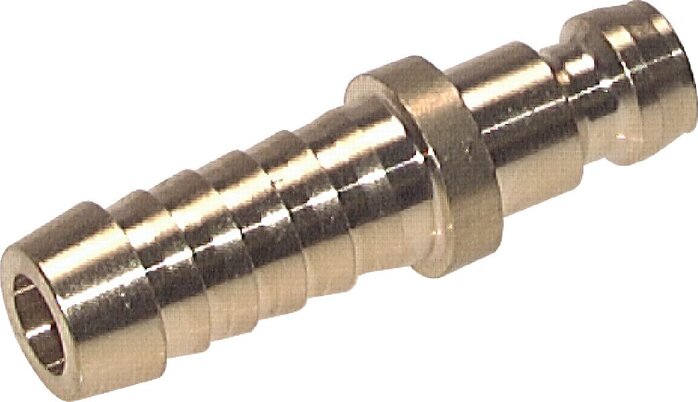 Exemplarische Darstellung: Kupplungsstecker, gerade Schlauchtülle ohne Ventil, Messing