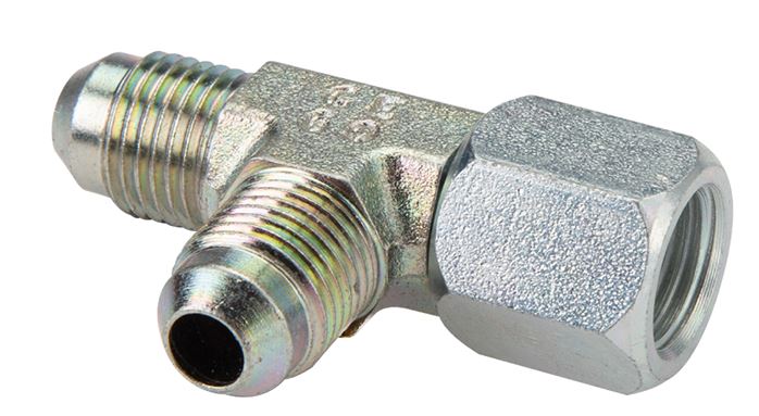 Zgleden uprizoritev: T-screw connection with JIC thread (female/male/male), galvanised steel