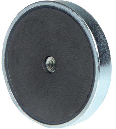 Representación de ejemplo: Imán reforzado de ferrita dura con rosca interior (rosca pasante)