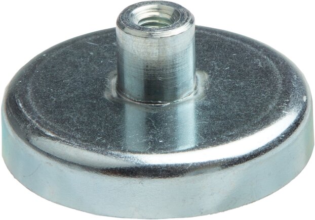 Representación de ejemplo: Imán reforzado de ferrita dura con rosca interior (casquillo)