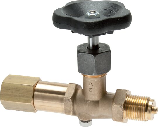 Zgleden uprizoritev: Pressure gauge shut-off valve Rotatable sleeve - journal with shaft for gauge holder