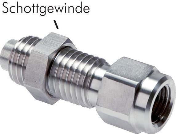 Zgleden uprizoritev: Pressure gauge connection for screwing into the measuring hose (1.4571)