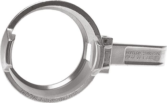Zgleden uprizoritev: Clamping ring lever for tanker coupling (M part), 1.4401