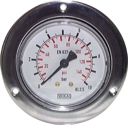Exemplary representation: Panel-mounted pressure gauge, front ring