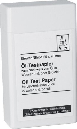 Principskitse: Testpapir til olie-vand-separator