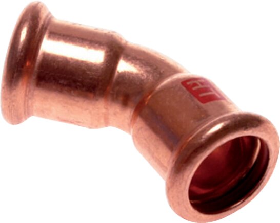 Zgleden uprizoritev: 45° bend with internal press end copper / copper alloy