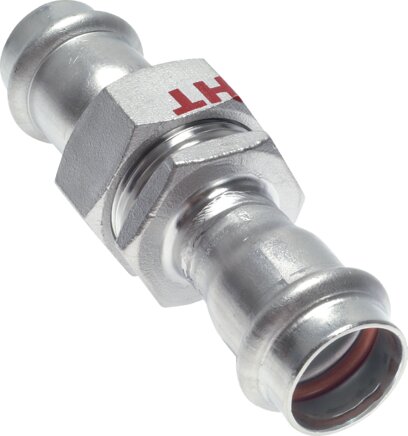 Zgleden uprizoritev: Separable flat-sealing screw connection, internal press ends on both sides Stainless steel
