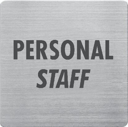 Exemplary representation: “Personnel" sign
