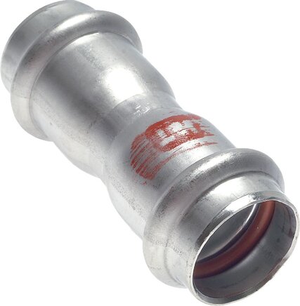 Principskitse: muffe med indvendig kompressionsende Rustfrit stål