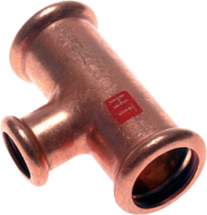 Zgleden uprizoritev: Tee with internal press end, reduced, copper / copper alloy