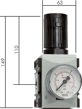 Exemplary representation: Pressure regulators & precision pressure regulators - Futura series 2