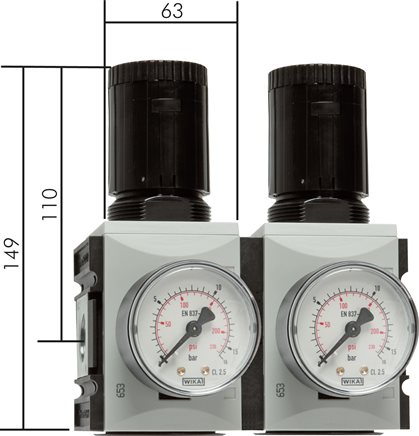 Application examples: Pressure regulator with continuous pressure supply - Futura series 1 & 2