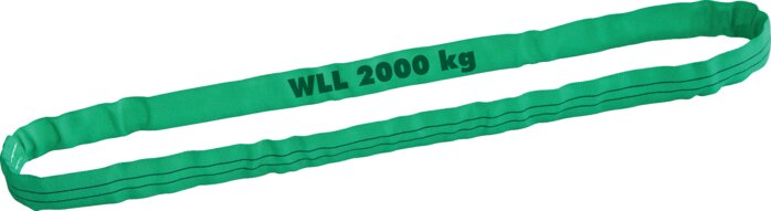 Principskitse: Rundslynge (WLL 2000 kg)