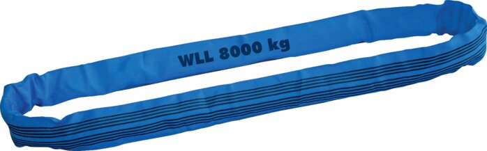 Principskitse: Rundslynge (WLL 8000 kg)