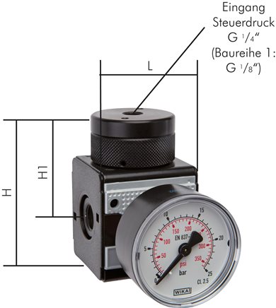 Illustrazione esemplare: Regolatore di pressione, telecomandato (amplificatore di volume) - Multifix