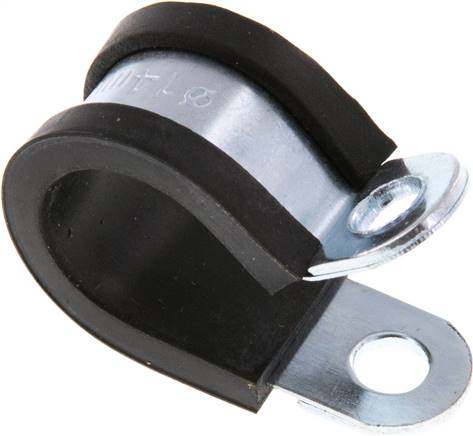 10x Pipe Clamps / Hose Clamps – 5-60mm Diameter, Rubber Lined, Galvanized Steel – DIN 3016, Bemacom