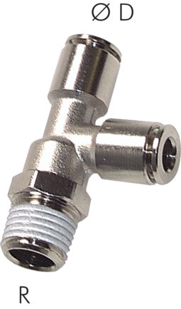 Exemplary representation: LE screw-in push-in fitting with conical thread, series C, nickel-plated brass