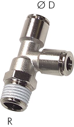 Zgleden uprizoritev: LE screw-in push-in fitting with conical thread, series C, nickel-plated brass