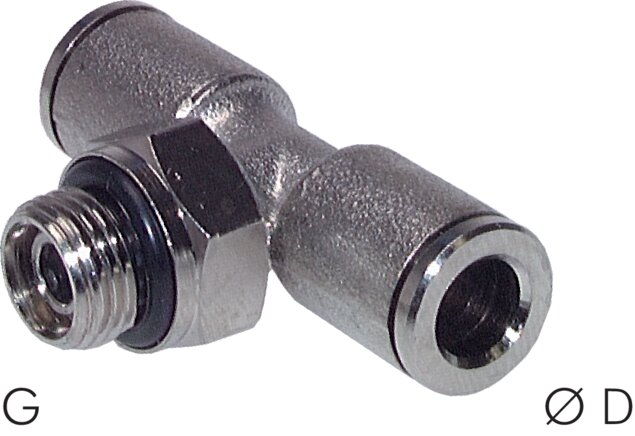 Zgleden uprizoritev: T screw-in connection with cylindrical thread (positionable), C series, nickel-plated brass