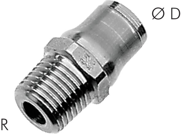 Zgleden uprizoritev: Straight screw-in connection with conical thread, stainless steel series