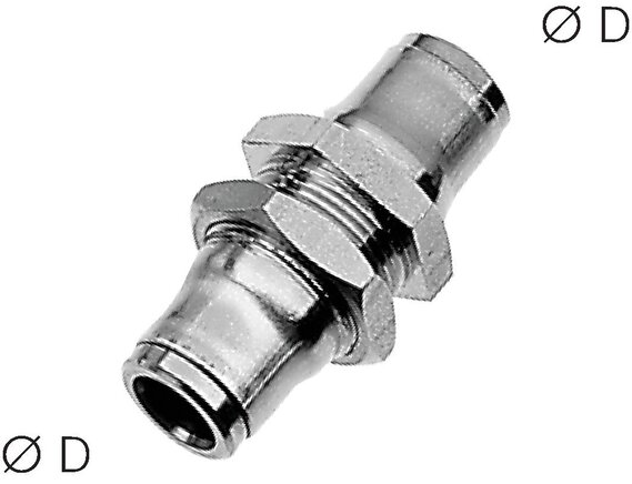 Representación de ejemplo: Conexión enchufable pasamuros recta, serie acero inoxidable