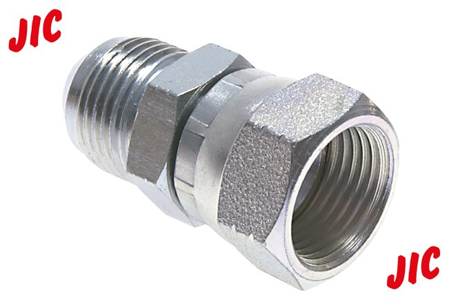 Exemplary representation: Straight screw connection with JIC thread (male / female), galvanised steel