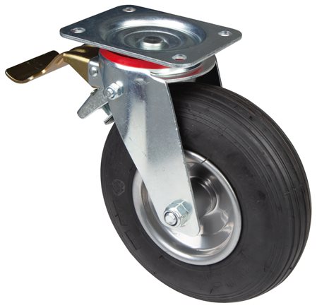 Illustrazione esemplare: Ruota con supporto pneumatico (ruota orientabile con freno)