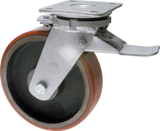 Illustrazione esemplare: Ruota per carico pesante in poliuretano (ruota orientabile con freno)