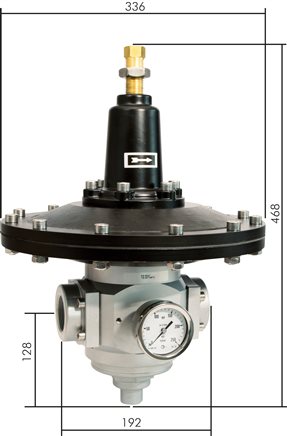 Illustrazione esemplare: Riduttore di pressione di precisione per pressioni più basse, G 1-1/2" - G 2"
