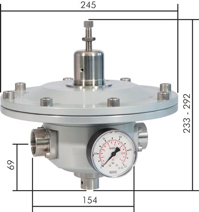 Zgleden uprizoritev: Precision pressure reducer for very low pressures, G 1"