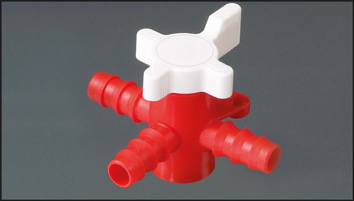 Zgleden uprizoritev: 3-way hose valve (T-bore) made of PE